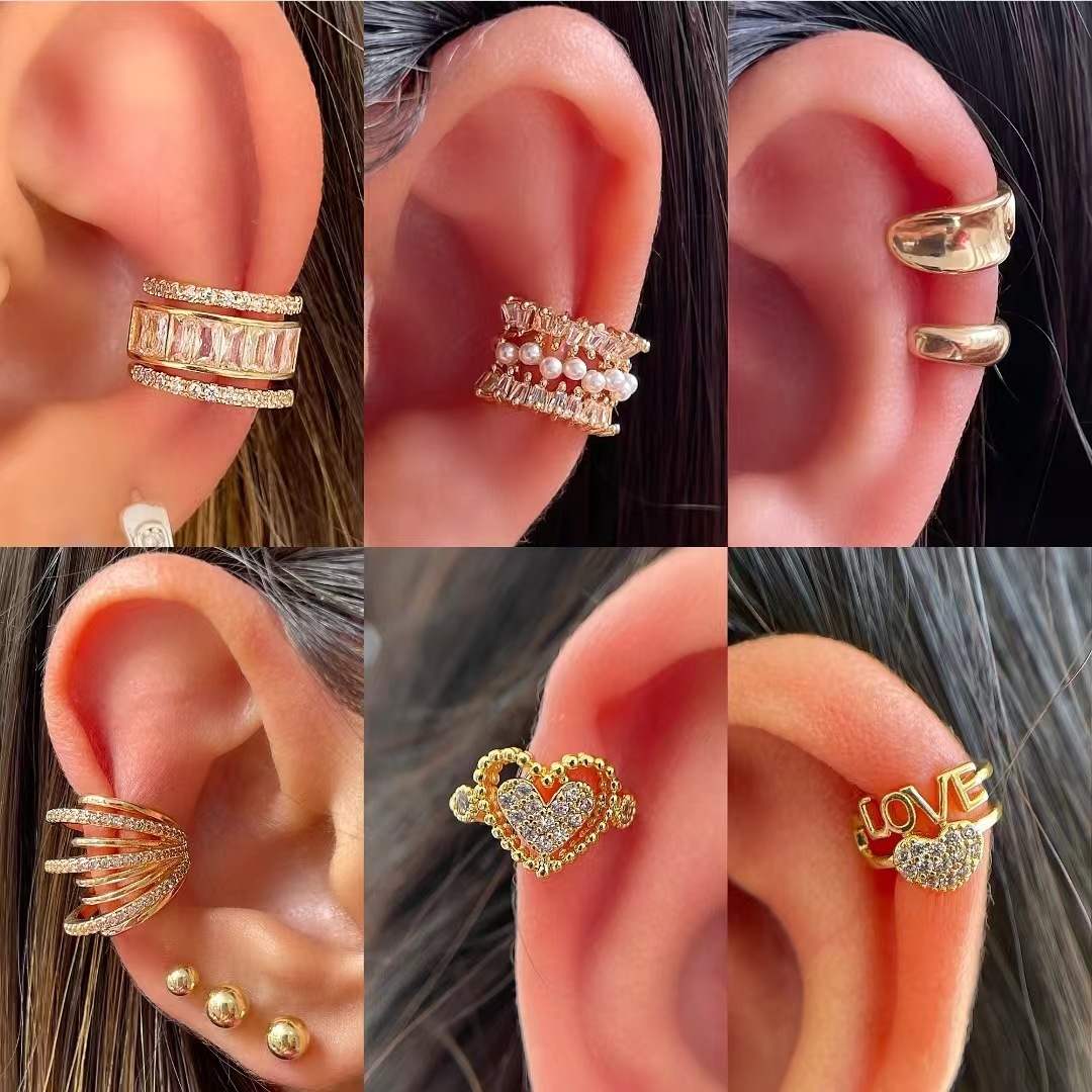 Ear Cuff No Piercing - Koreaanse Mode Zirkoon Oorbellen Voor Vrouwen