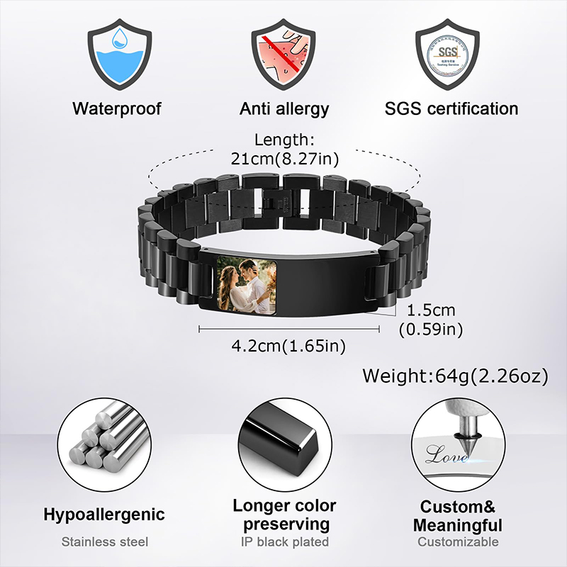Aangepaste foto tekst armband  - Jewelry Type Watches recensie en prijs