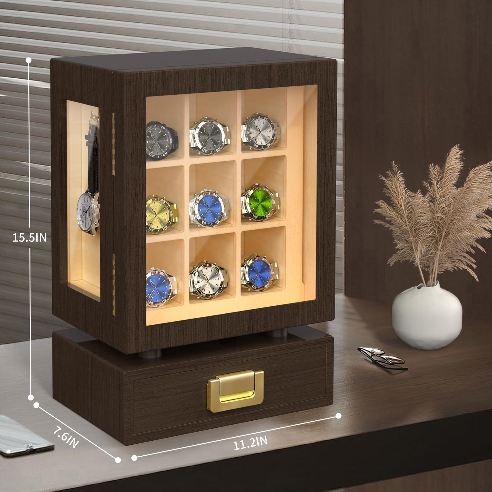 Houten opbergdoos voor horloge - Watches & Jewelry Tsukiu recensie en prijs