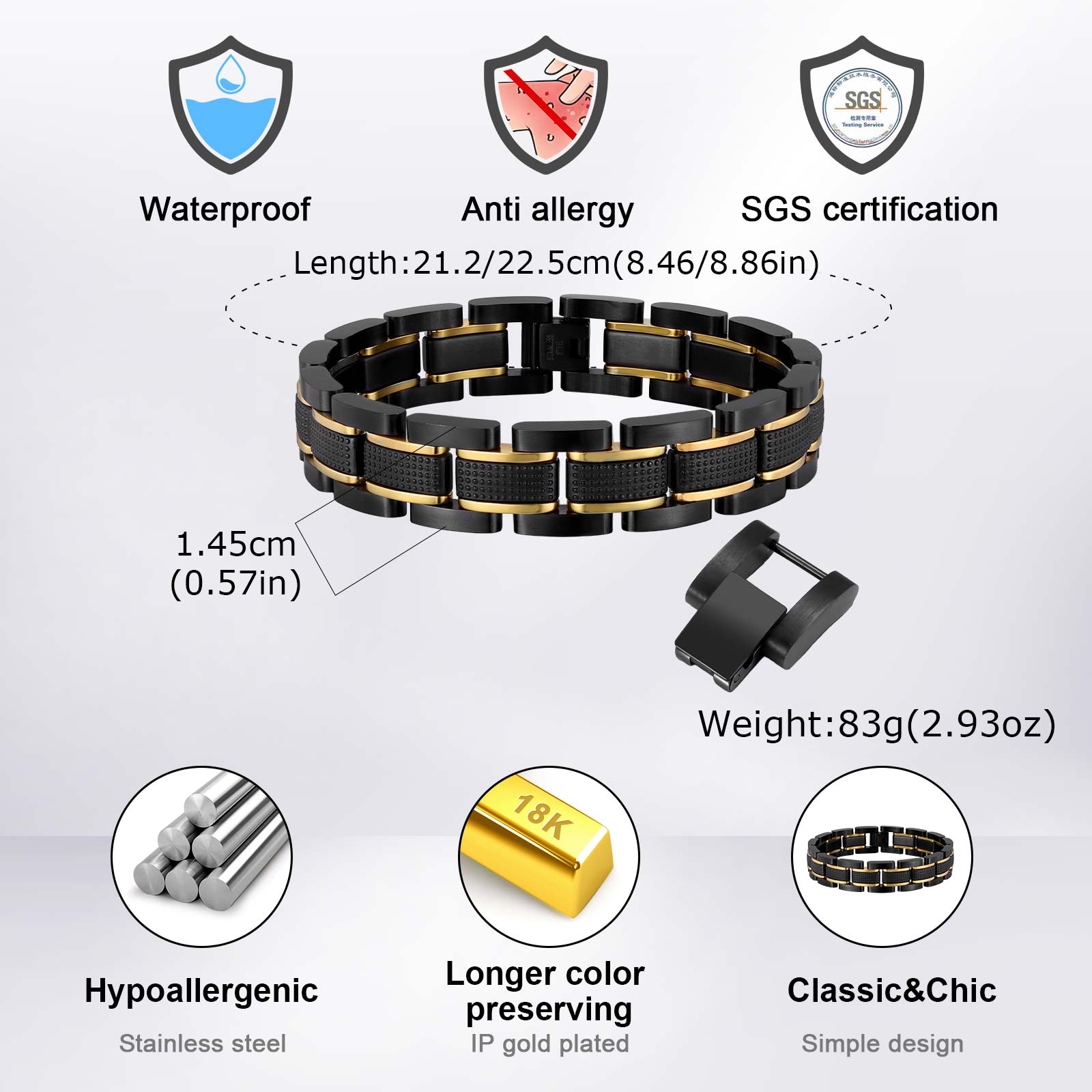 Vnox 14,5 mm brede herenarmban - Jewelry Type Watches recensie en prijs