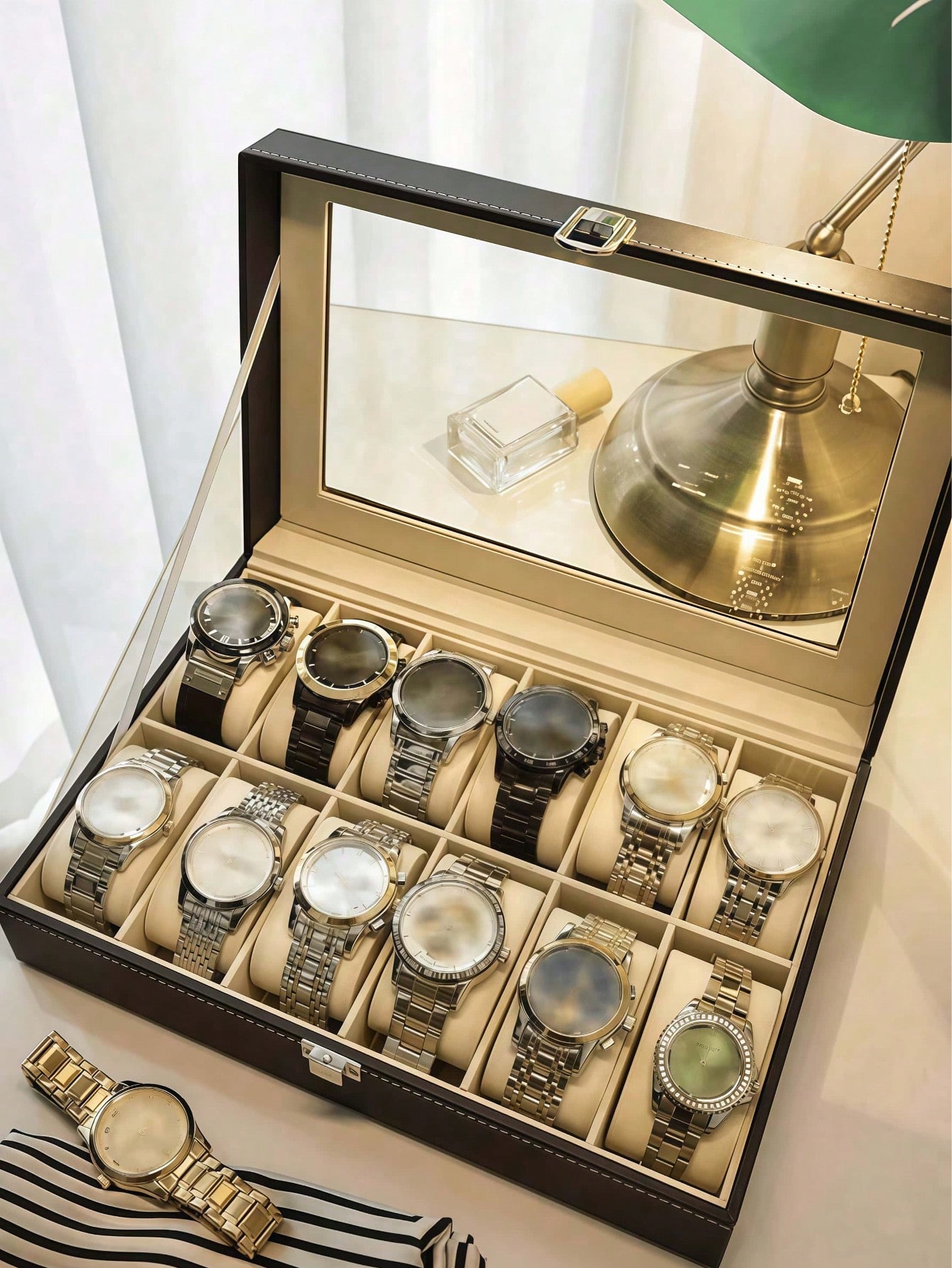 Leren horlogedoos met slot, gr - Jewelry Type Watches recensie en prijs
