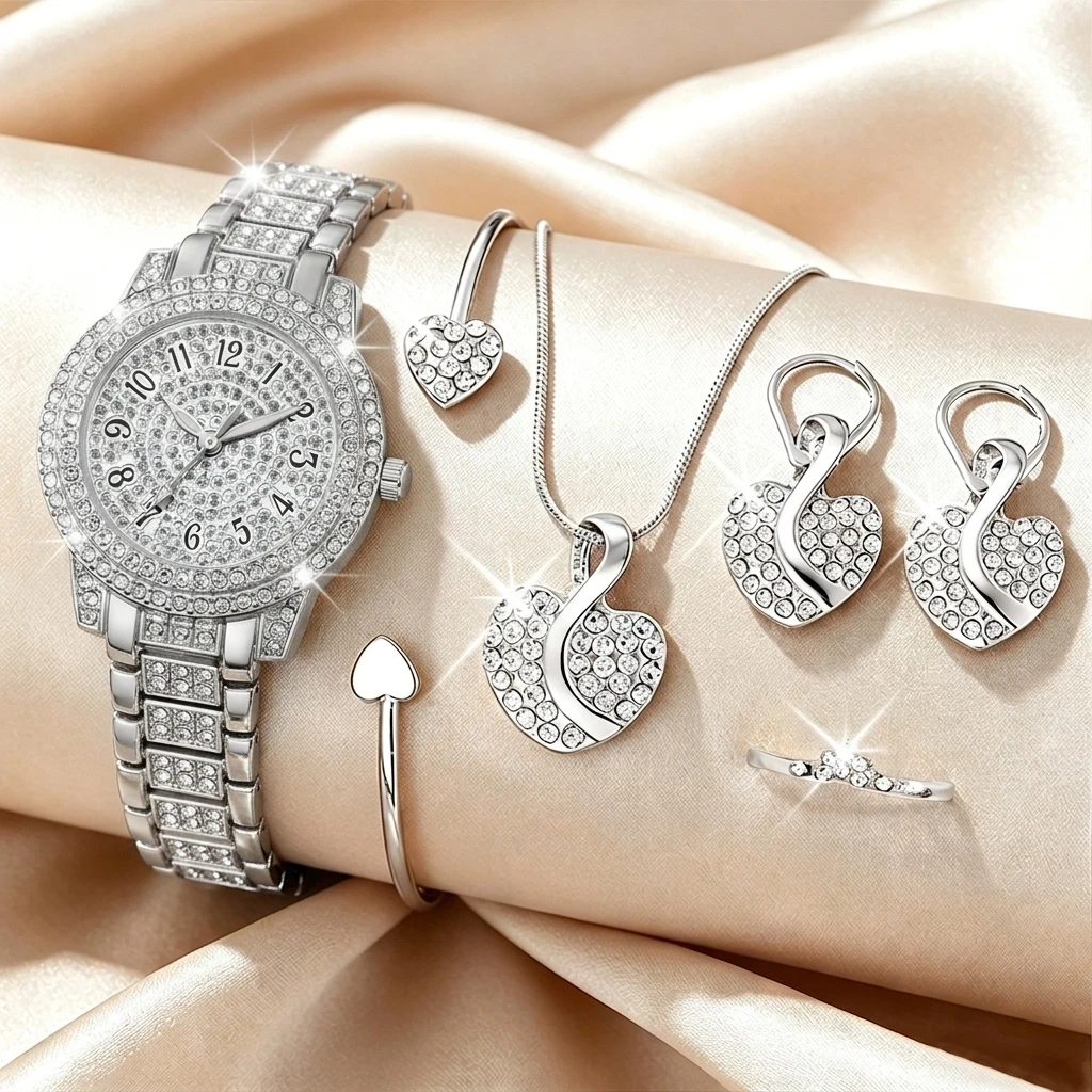 6PCS Fashion Rhinestone Damesh - Jewelry Watches Luxury recensie en prijs